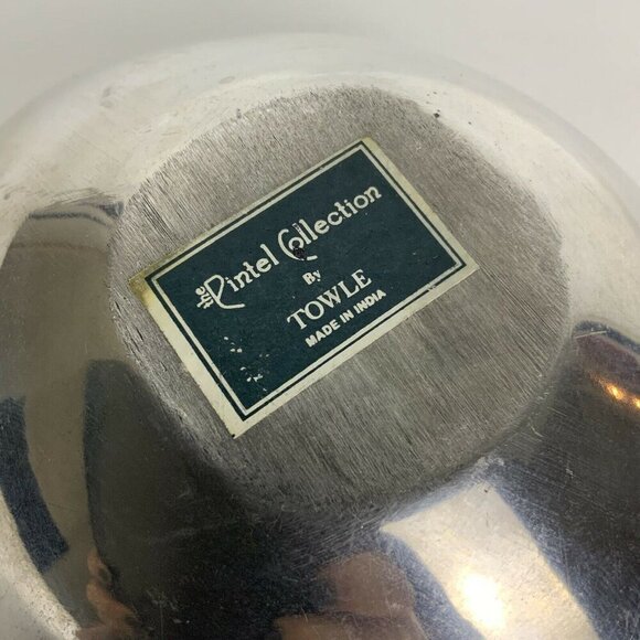 Towle Pintel Collection Bowl Shiny Aluminum Candy Nuts Dish Made in India - Picture 5 of 5